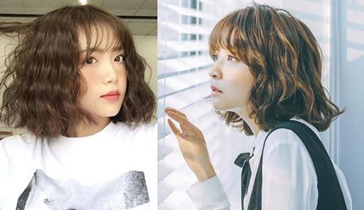 Khuôn mặt nào phù hợp với tóc gợn sóng nhỏ?